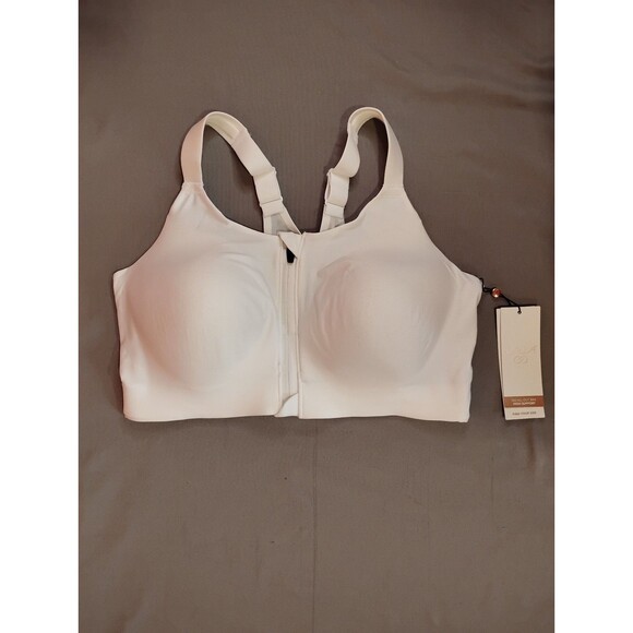 Women's Calia Go All Out High Support Zip Front Sports Bra White - Picture 3 of 9